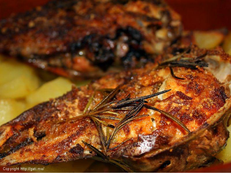 Koke qengji e pjekur ne furre