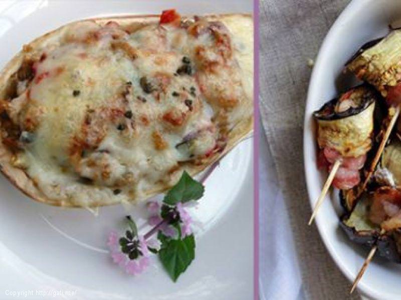 Patëllxhanë të mbushur me djathë dhe proshutë