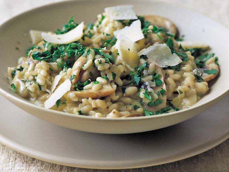 Rizoto me kerpudha dhe Konjak