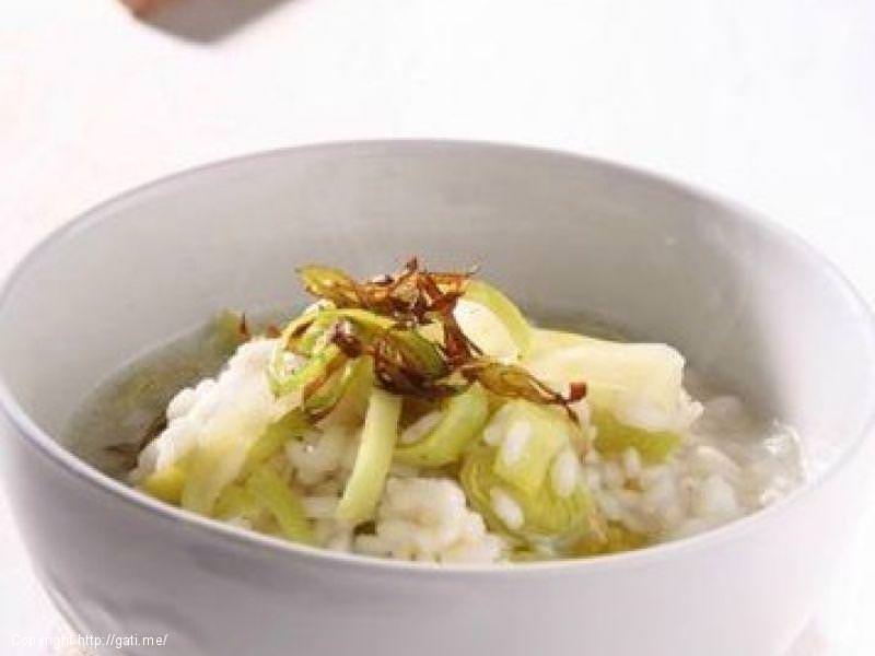 Rizoto me gorgonzola dhe dardha 